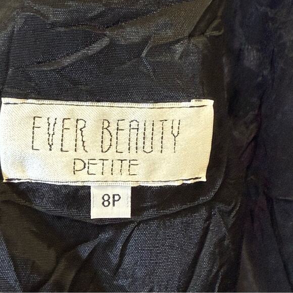 Ever Beauty Petite, Elegant Black Sleeveless Dress. Size 8P. Velvety Details - Picture 5 of 7